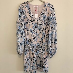 Parker Floral Long Sleeve Tie Dress XS